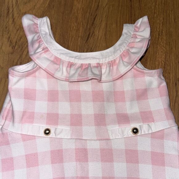 Janie and Jack Pink/White Gingham Ruffle Ponte Dress Sz 18-24 Months - Picture 4 of 9